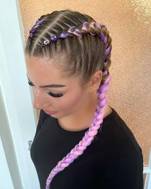 New braided hairstyles for girls with colored hair 8