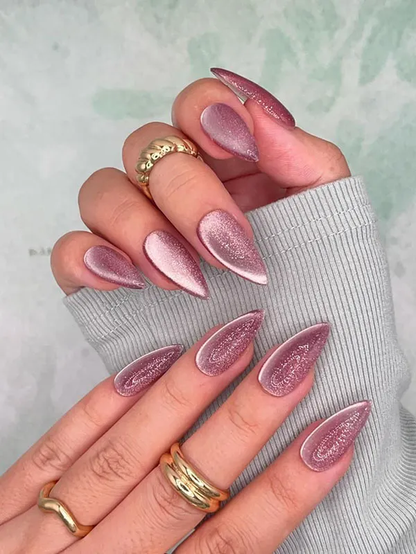 New dusty pink nail designs 16