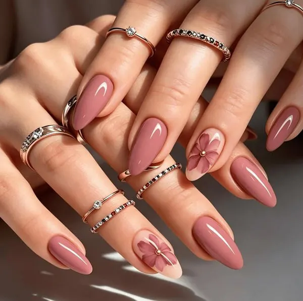 New dusty pink nail designs 17