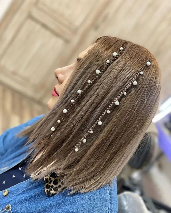 مدل بافت مرواریدی دخترانه: 31 مدل ترند برای موهای بلند و کوتاه 27 Seed stitch pattern 24