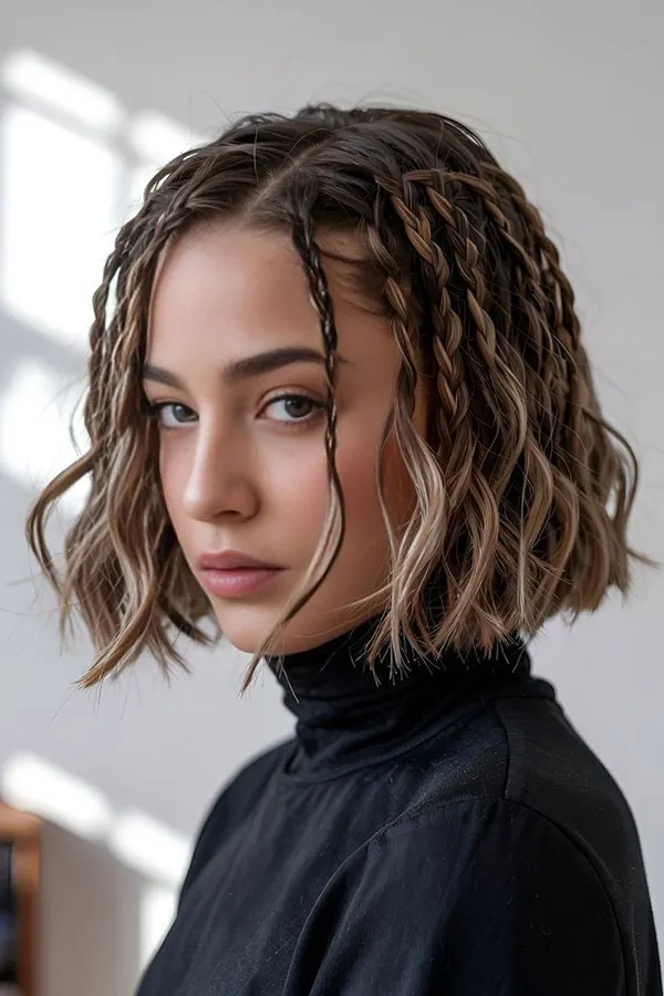 آموزش بافت موی کوتاه دخترانه؛ 30 مدل ساده که خودت میتونی ببافی! 14 Short Hair Braiding Tutorial 11