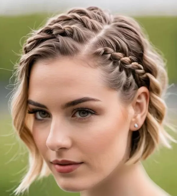 آموزش بافت موی کوتاه دخترانه؛ 30 مدل ساده که خودت میتونی ببافی! 18 Short Hair Braiding Tutorial 15