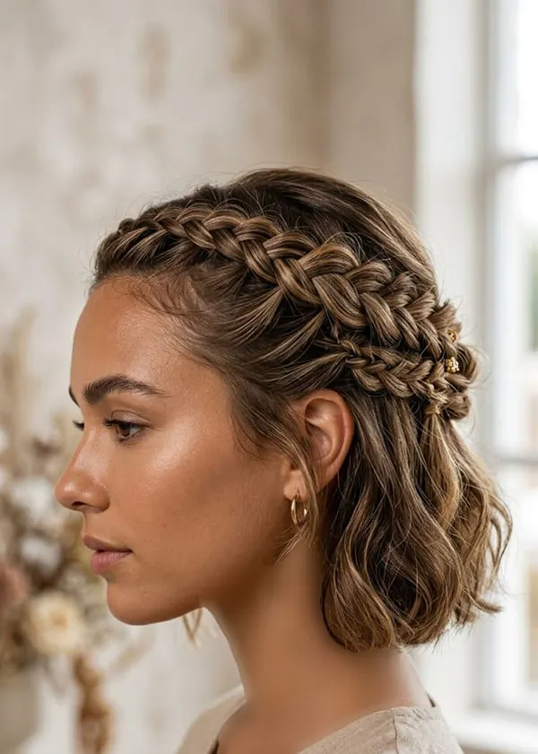 آموزش بافت موی کوتاه دخترانه؛ 30 مدل ساده که خودت میتونی ببافی! 23 Short Hair Braiding Tutorial 20