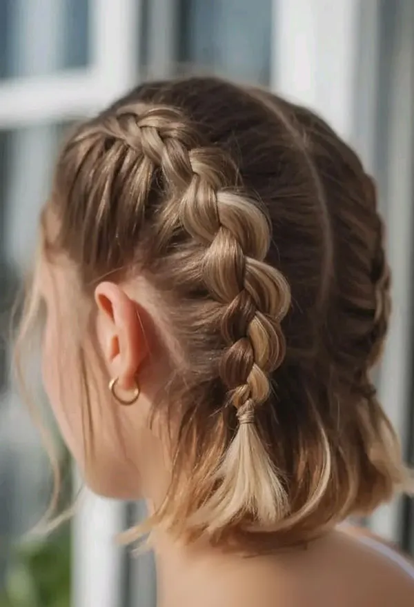 آموزش بافت موی کوتاه دخترانه؛ 30 مدل ساده که خودت میتونی ببافی! 27 Short Hair Braiding Tutorial 25