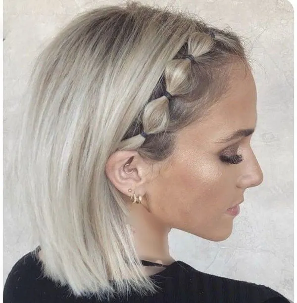 آموزش بافت موی کوتاه دخترانه؛ 30 مدل ساده که خودت میتونی ببافی! 28 Short Hair Braiding Tutorial 26