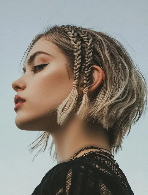 آموزش بافت موی کوتاه دخترانه؛ 30 مدل ساده که خودت میتونی ببافی! 6 Short Hair Braiding Tutorial 3