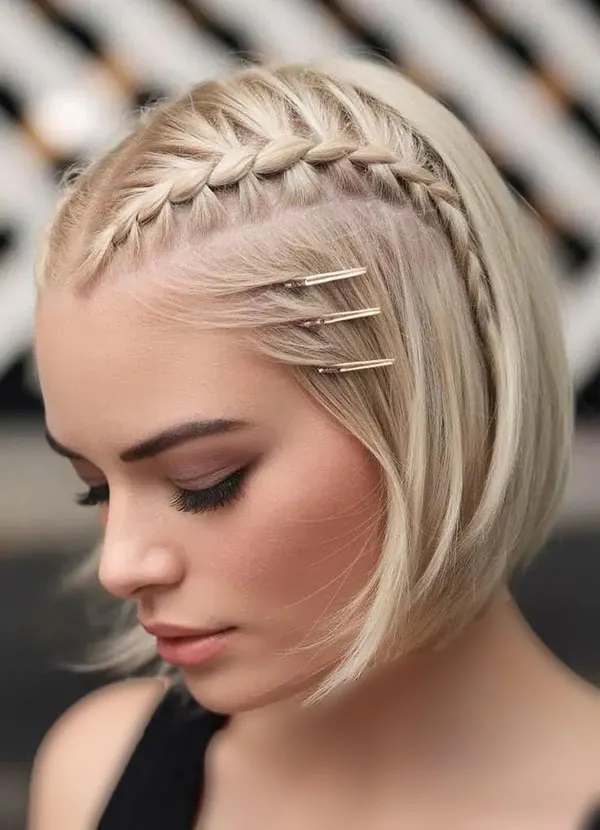 آموزش بافت موی کوتاه دخترانه؛ 30 مدل ساده که خودت میتونی ببافی! 32 Short Hair Braiding Tutorial 30
