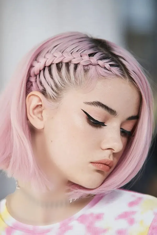 آموزش بافت موی کوتاه دخترانه؛ 30 مدل ساده که خودت میتونی ببافی! 33 Short Hair Braiding Tutorial 31