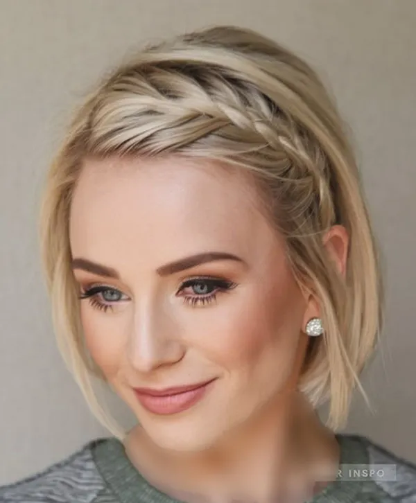 آموزش بافت موی کوتاه دخترانه؛ 30 مدل ساده که خودت میتونی ببافی! 8 Short Hair Braiding Tutorial 5