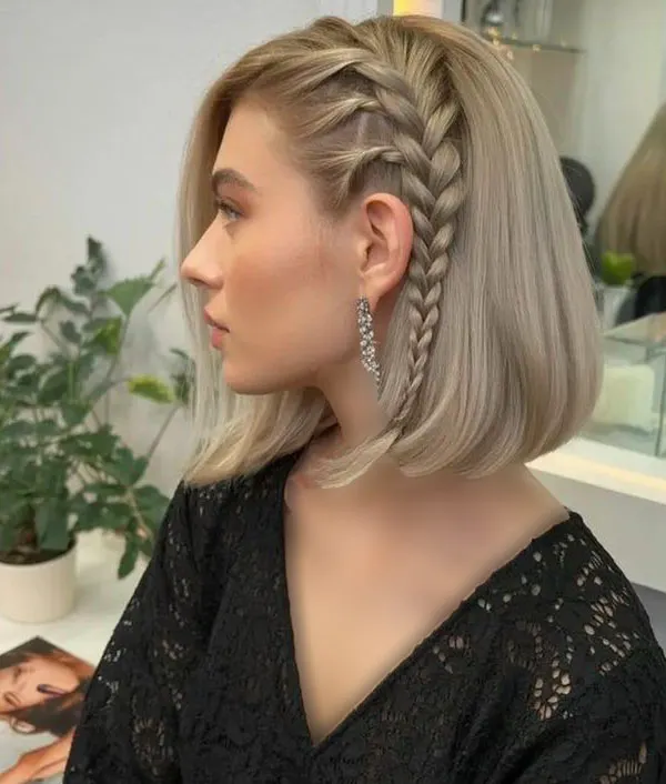 آموزش بافت موی کوتاه دخترانه؛ 30 مدل ساده که خودت میتونی ببافی! 12 Short Hair Braiding Tutorial 9