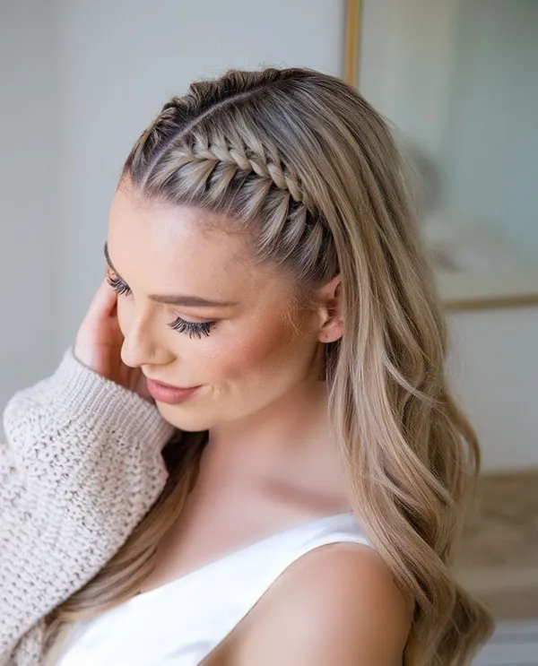 Simple and beautiful hair braid 19