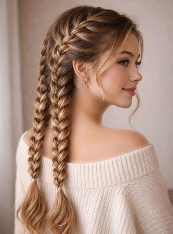 Simple and beautiful hair braid 21