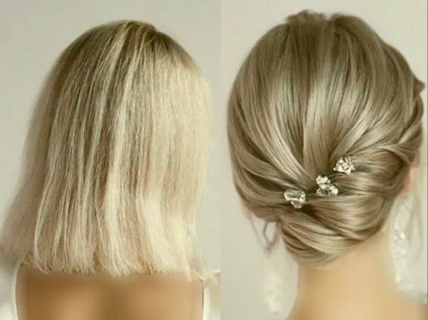 Simple updo for short hair 17