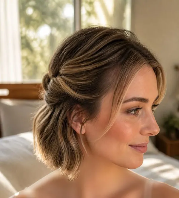 Simple updo for short hair 3