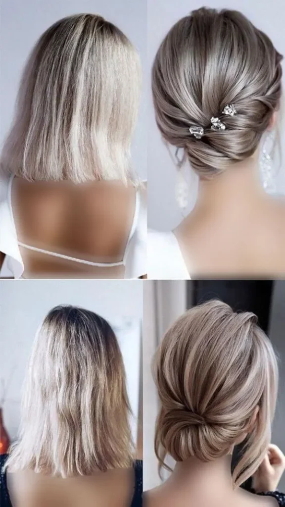 Simple updo for short hair 31