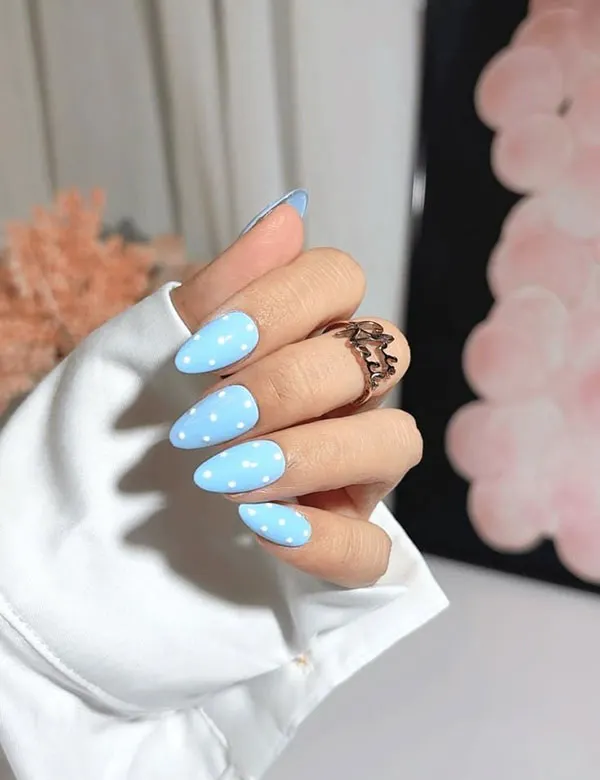Sky blue nail polish 14