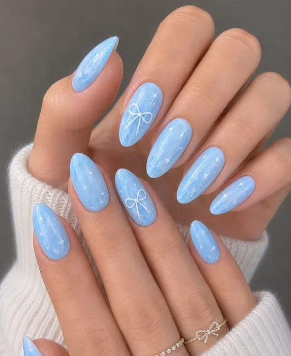 Sky blue nail polish 21