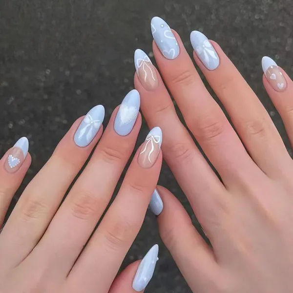 Sky blue nail polish 26