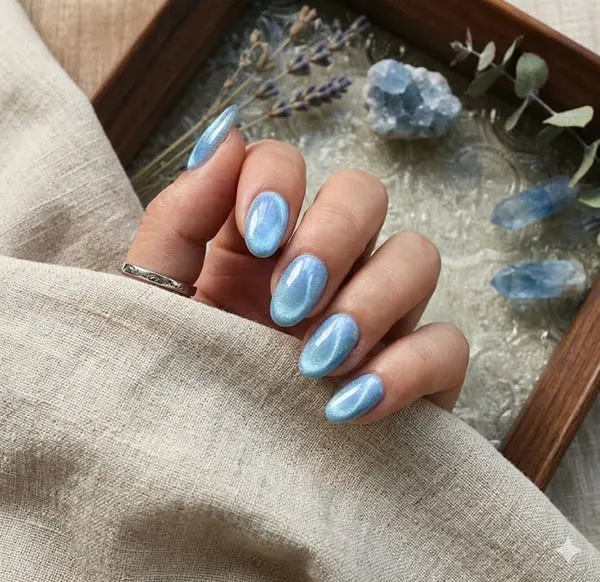 Sky blue nail polish 27