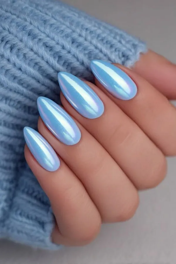 Sky blue nail polish 32