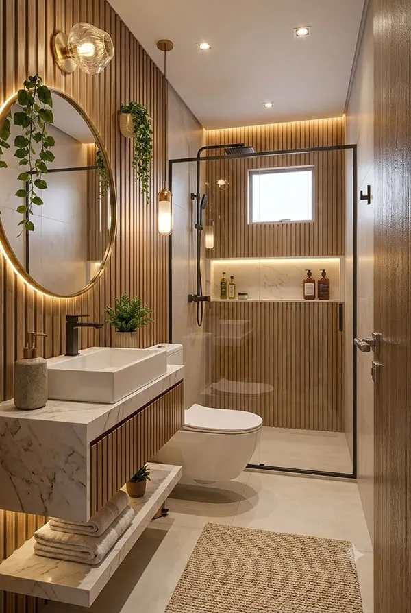 30 ایده دیزاین سرویس بهداشتی شیک که خانهات را لوکستر نشان میدهد! 22 Stylish bathroom design 19
