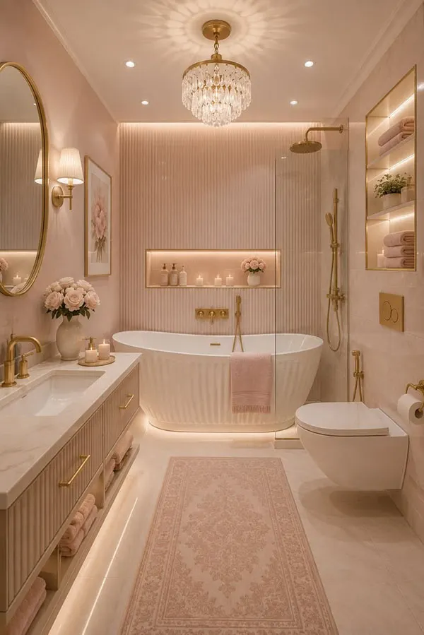 30 ایده دیزاین سرویس بهداشتی شیک که خانهات را لوکستر نشان میدهد! 28 Stylish bathroom design 25