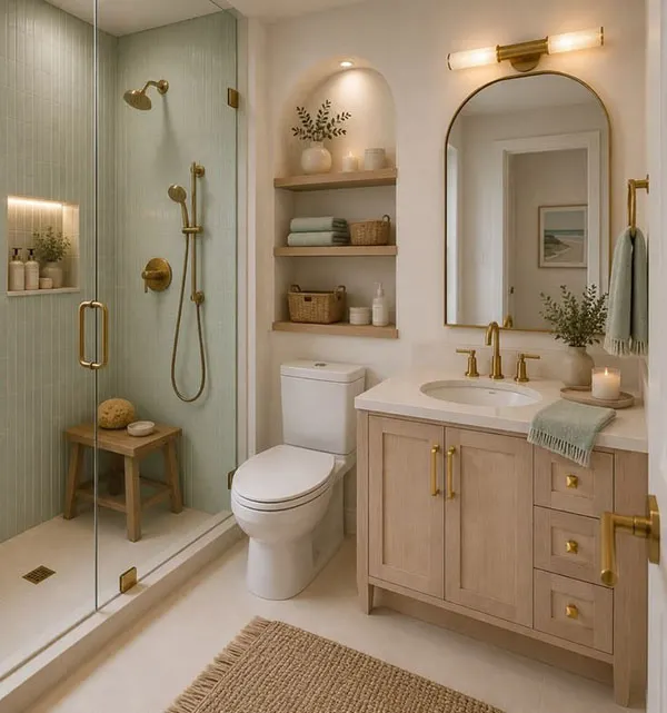 30 ایده دیزاین سرویس بهداشتی شیک که خانهات را لوکستر نشان میدهد! 29 Stylish bathroom design 26