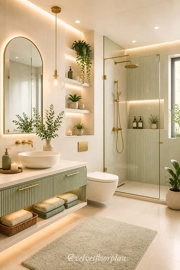 30 ایده دیزاین سرویس بهداشتی شیک که خانهات را لوکستر نشان میدهد! 30 Stylish bathroom design 27