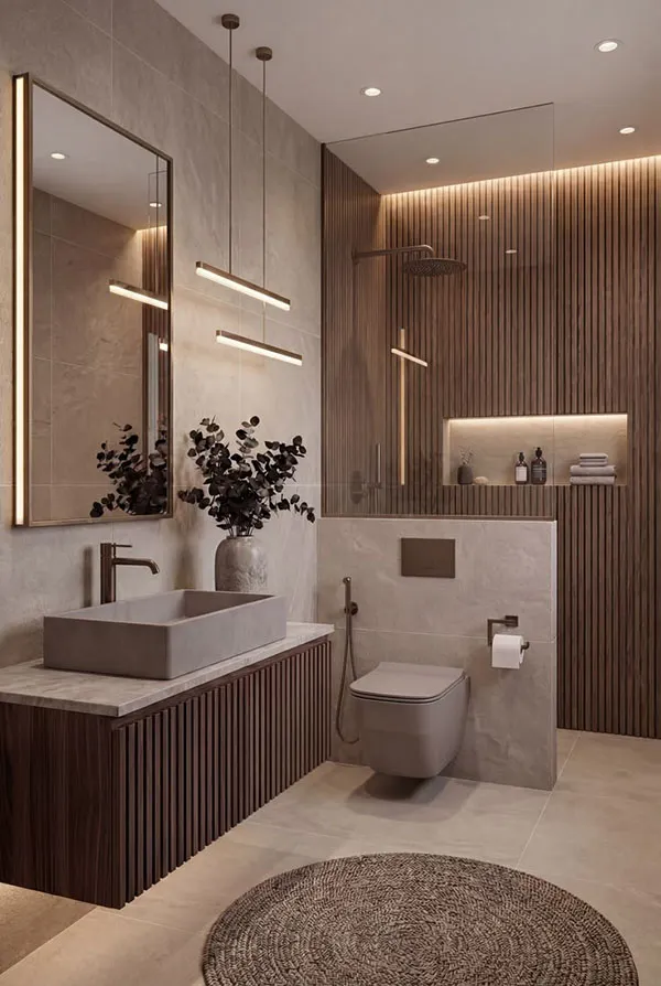 30 ایده دیزاین سرویس بهداشتی شیک که خانهات را لوکستر نشان میدهد! 6 Stylish bathroom design 4