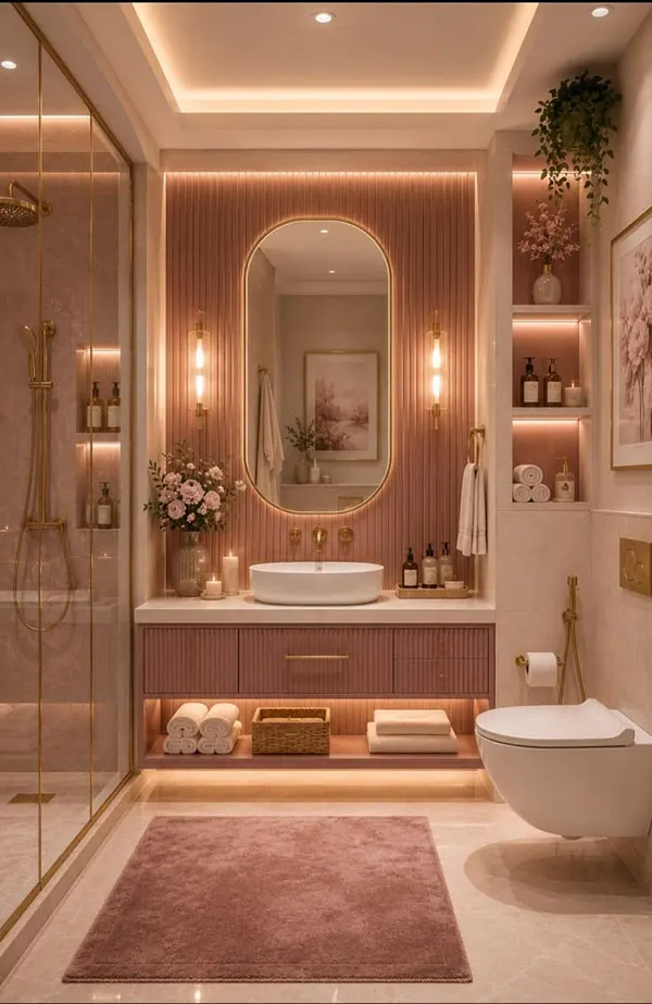 30 ایده دیزاین سرویس بهداشتی شیک که خانهات را لوکستر نشان میدهد! 10 Stylish bathroom design 7