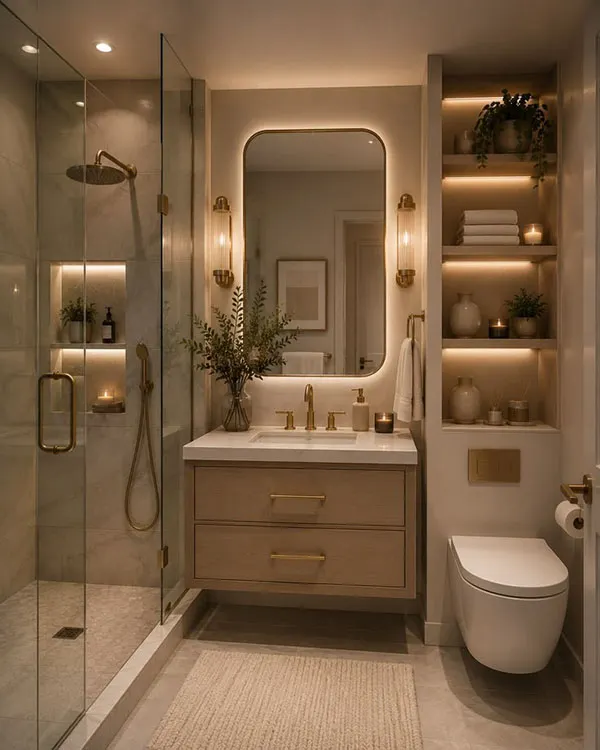 30 ایده دیزاین سرویس بهداشتی شیک که خانهات را لوکستر نشان میدهد! 11 Stylish bathroom design 8