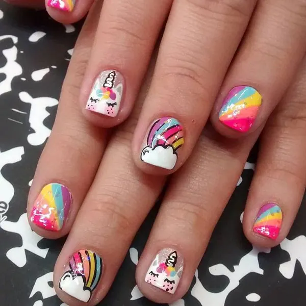 Unicorn nail designs for kids 17