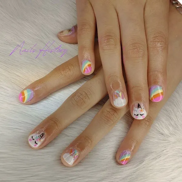 Unicorn nail designs for kids 23