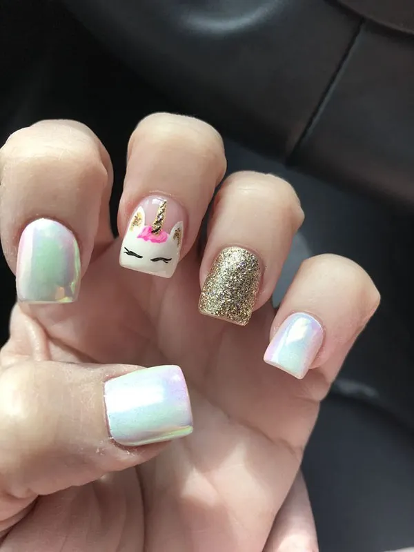Unicorn nail designs for kids 25