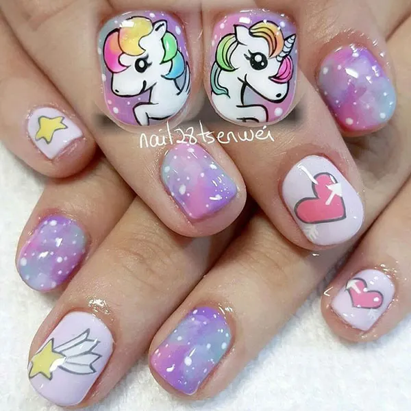 Unicorn nail designs for kids 27