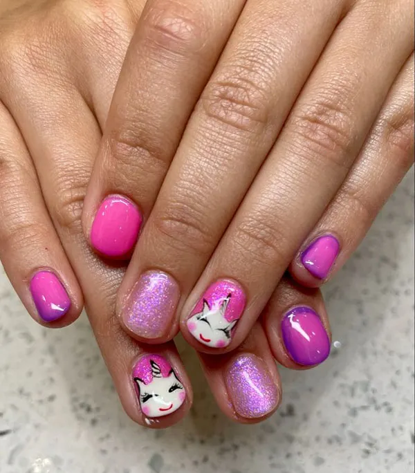 Unicorn nail designs for kids 33