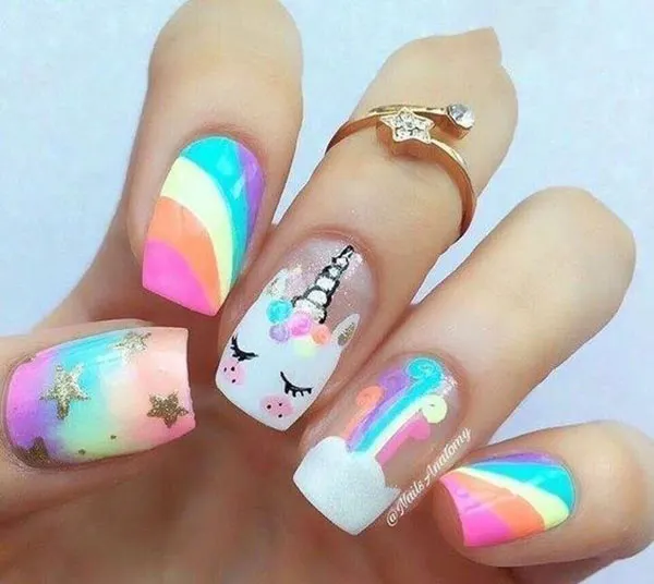 Unicorn nail designs for kids 9