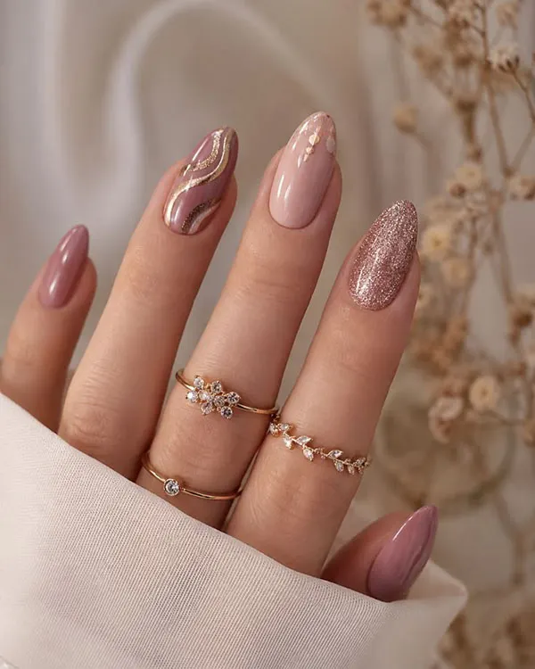 32 طرح ناخن برای عروسی | انتخابهایی که از مد نمیافتند! 16 Wedding nail designs 10