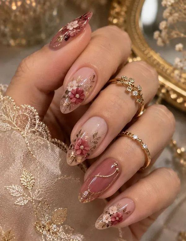 32 طرح ناخن برای عروسی | انتخابهایی که از مد نمیافتند! 20 Wedding nail designs 14