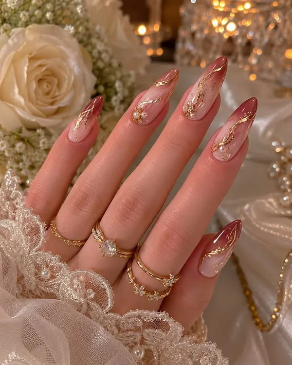 32 طرح ناخن برای عروسی | انتخابهایی که از مد نمیافتند! 22 Wedding nail designs 16