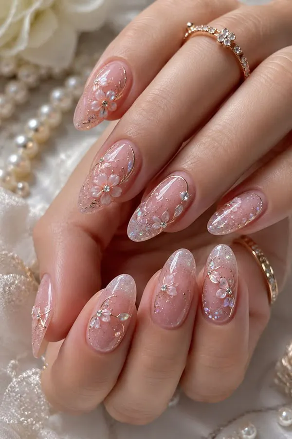 32 طرح ناخن برای عروسی | انتخابهایی که از مد نمیافتند! 10 Wedding nail designs 28