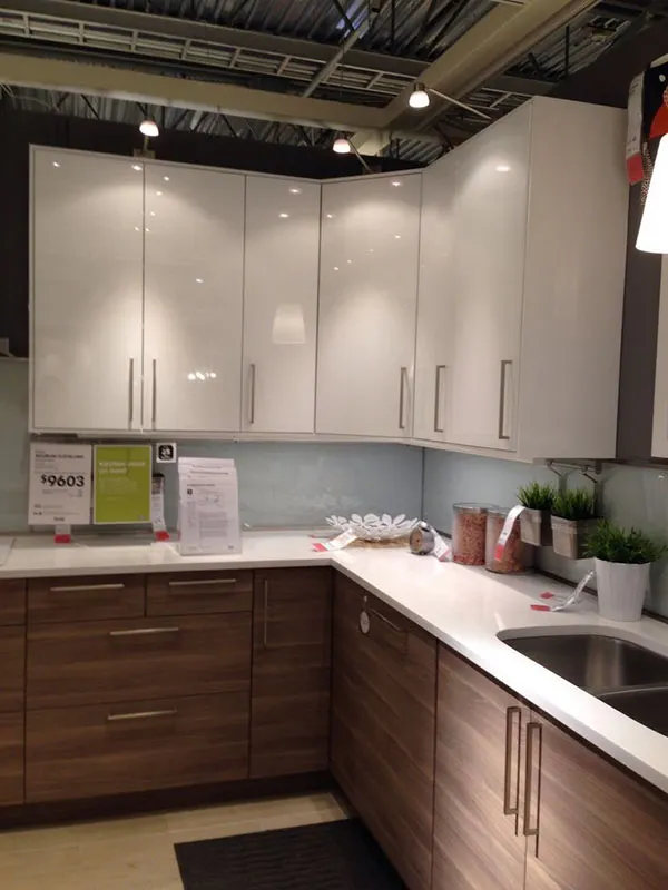 White and brown cabinets 18