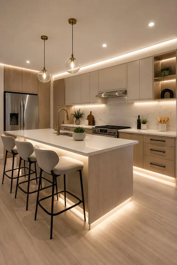 White and brown cabinets 26