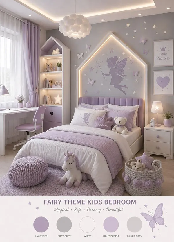 رنگ اتاق خواب دخترانه 2026؛ شیکترین رنگها و ترکیبهای جدید! 20 2026 Girls Bedroom Color Trends 15