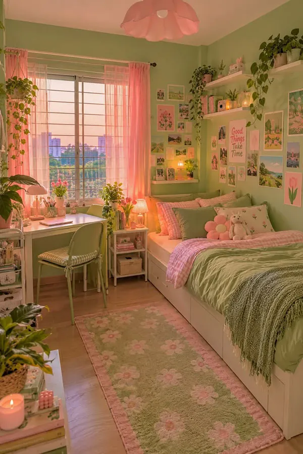 رنگ اتاق خواب دخترانه 2026؛ شیکترین رنگها و ترکیبهای جدید! 32 2026 Girls Bedroom Color Trends 29