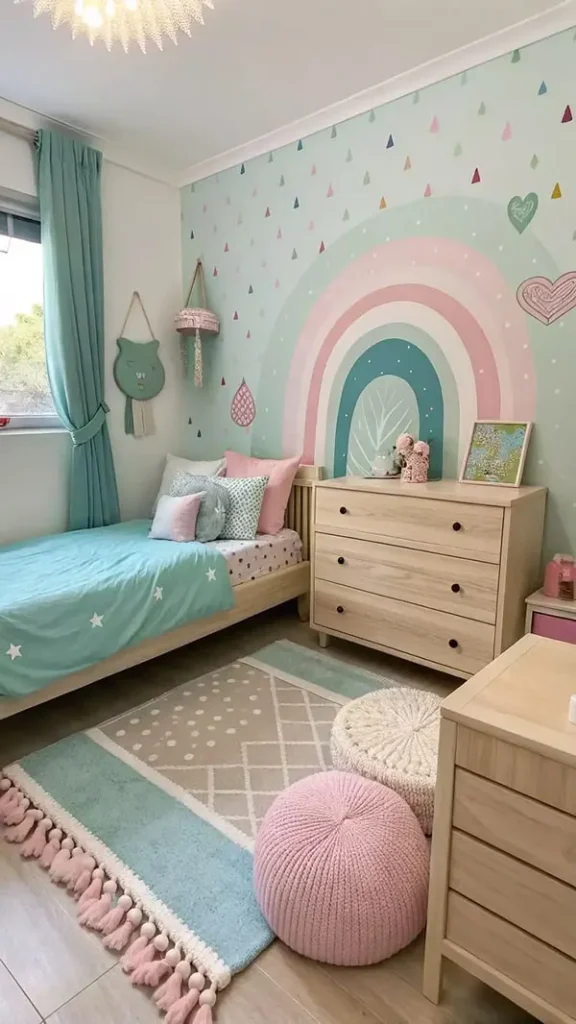 رنگ اتاق خواب دخترانه 2026؛ شیکترین رنگها و ترکیبهای جدید! 35 2026 Girls Bedroom Color Trends 31