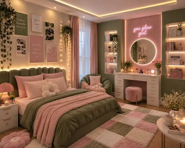 رنگ اتاق خواب دخترانه 2026؛ شیکترین رنگها و ترکیبهای جدید! 34 2026 Girls Bedroom Color Trends 32