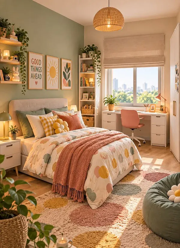 رنگ اتاق خواب دخترانه 2026؛ شیکترین رنگها و ترکیبهای جدید! 37 2026 Girls Bedroom Color Trends 33