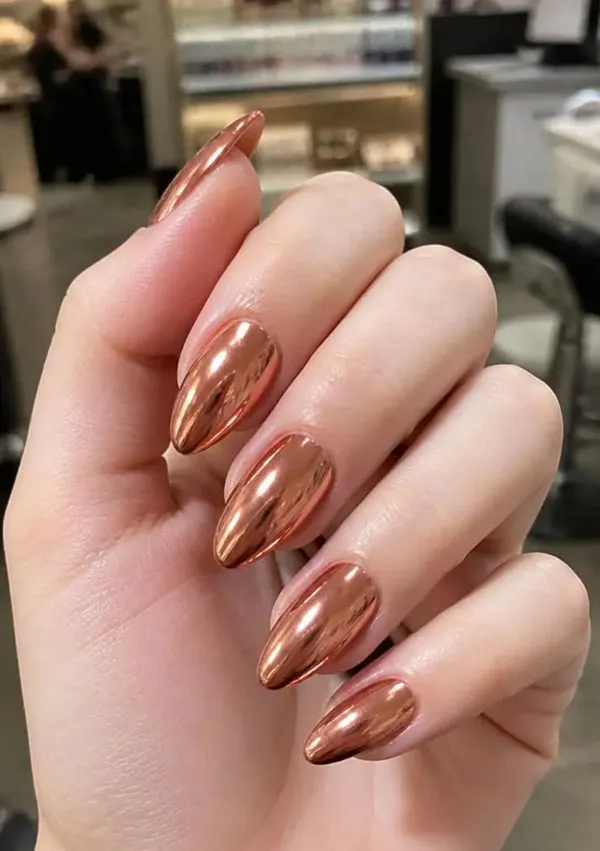 Autumn Chrome Nail Design 16