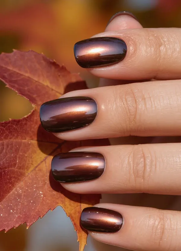 Autumn Chrome Nail Design 26